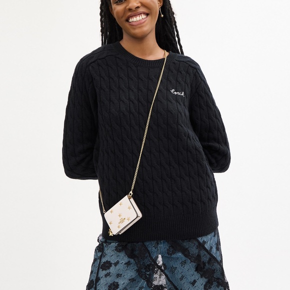 New Coach Boxed Mini Wallet On A Chain With Star Print - Picture 3 of 5